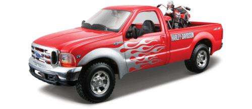 Maisto - 1: 24  - 1999  Ford F350 Pickup & 1936 KNUCKLEHEAD- LIMITED STOCK