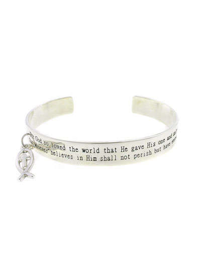 JOHN 3:16 UNISEX RELIGIOUS CUFF BRACELET