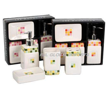 4 PIECE BATHROOM ACCESSORY SET