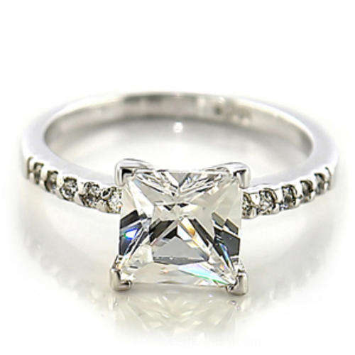 CLEAR SIMULATED DIAMOND FASHION RING - SIZE 8