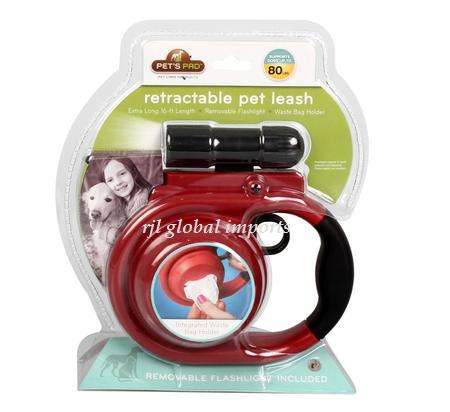 PET DOG-LEAD AUTO RETRACTABLE W/LIGHT