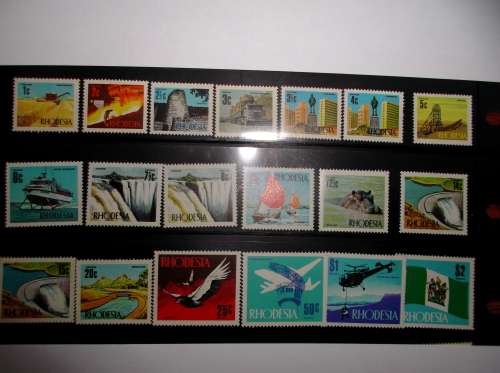 Rhodesia 1970 decimal definitive **plus** 1973 additional values. Lovely mint (unhinged) set.