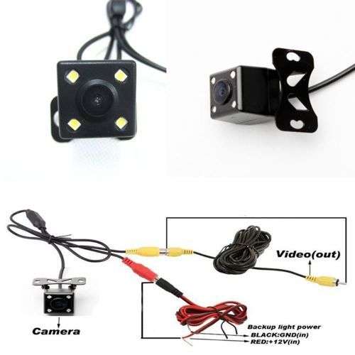 Car Rear View Reverse Backup Parking Camera 4 LED Night Vision CCD 12V