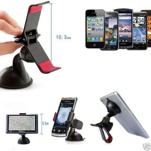 360° Universal Car Windshield Mount Stand Holder For iPhone Samsung GPS
