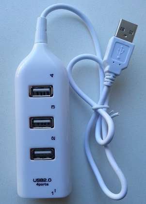 4-Port USB 2.0 High-Speed Hub 480Mbps - White