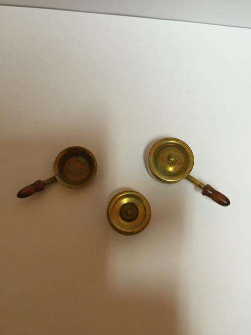 Vintage Brass Miniature pot, pan and burner