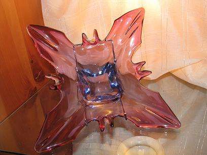 STUNNING PINK WITH BLUE MURANO BOWL