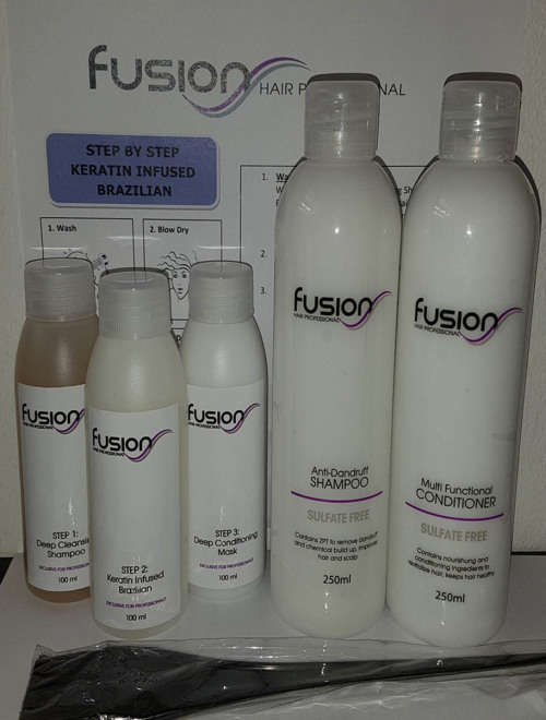 100ml Keratin Infused Brazilian from Fusion Hair Professional + Sulfate Free Aftercare