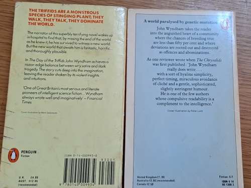 The Day of the Triffids / The Chrysalids /  John Wyndham books x2