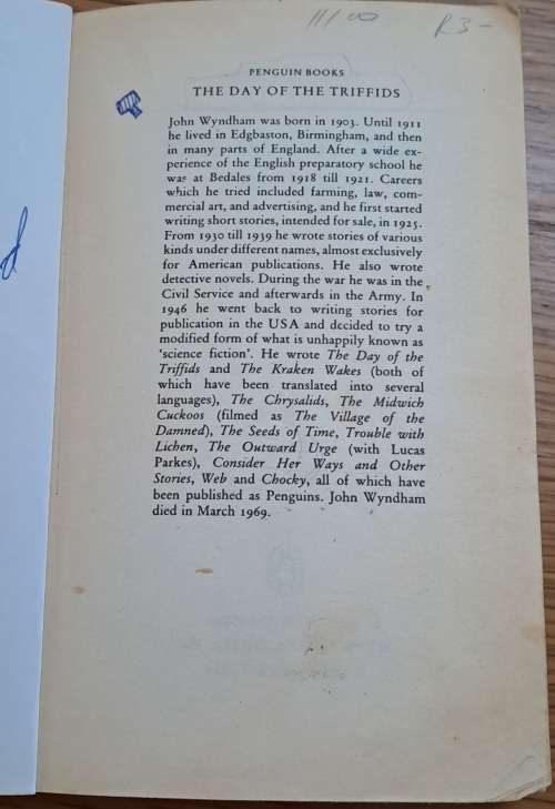 The Day of the Triffids / The Chrysalids /  John Wyndham books x2