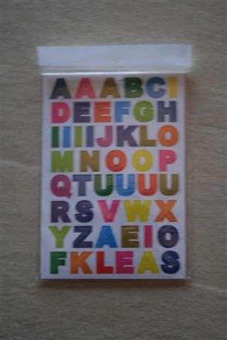 Alphabet stickers (10 sheets per packet)