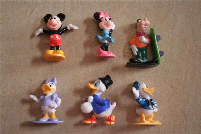 Mickey and friends figurines, perfect to use as cake toppers, 6 per set, 5cm