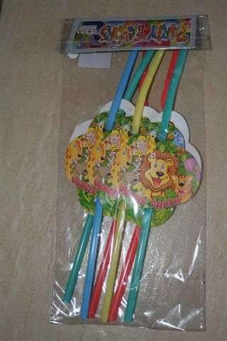 Jungle animal party straws