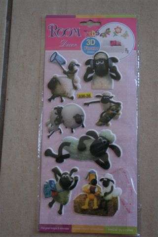 Shaun the sheep puffy stickers