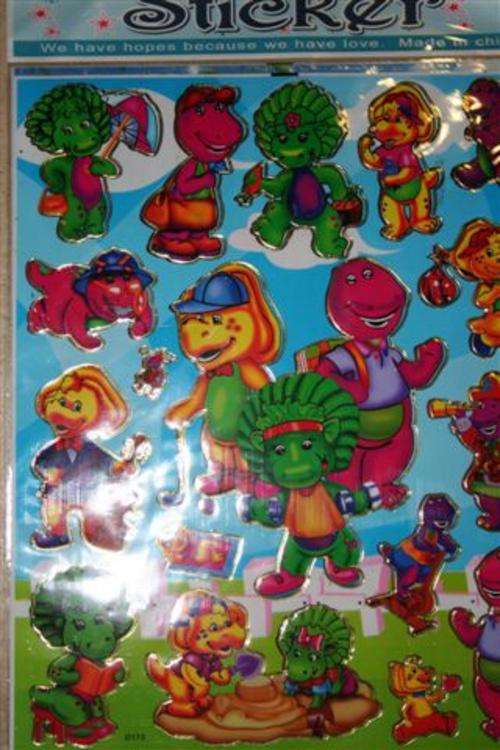 Barney sticker sheet