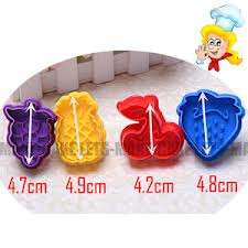 fruit cookie/ Fondant plunger Cutters set of 4