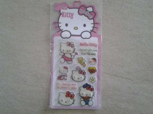 Hello kitty stickers puffy with googly eyes