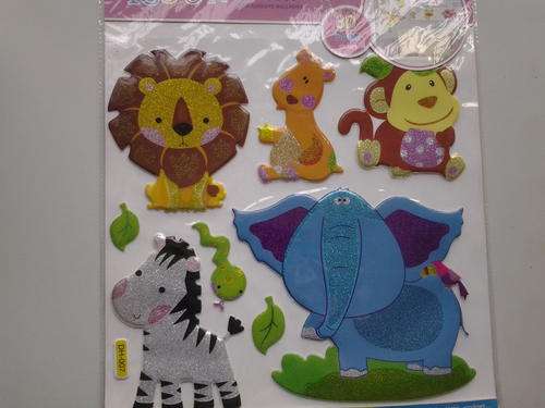 Wild animal room decor puffy sticker