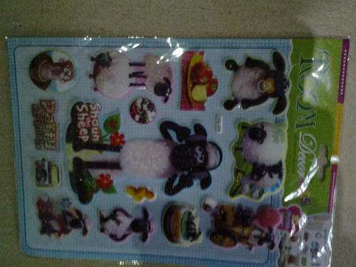 Shaun the sheep puffy stickers