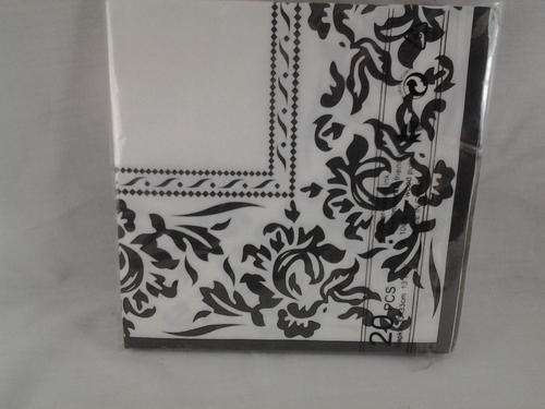 black and white serviettes