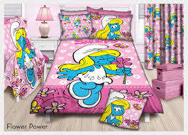 Smurf flower power duvet cover set,  double