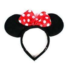 Minnie mouse aliceband ears with red bow, perfect for a party or concert., excellent quality
