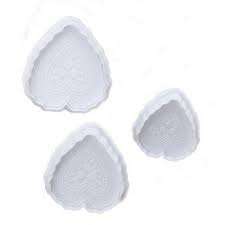 Veined heart Fondant plunger Cutter set of 3