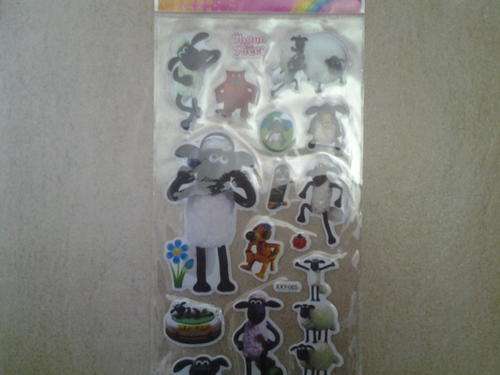 Shaun the sheep puffy stickers