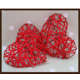 Wedding or valentine red Rattan Heart 10cm