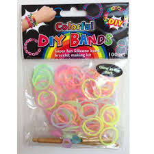 Rainbow Loom bands, glow in the dark 200 per packet