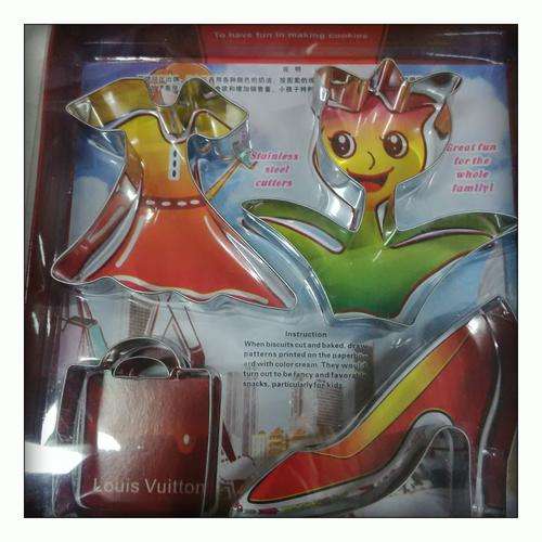 Metal handbag, shoe, dress Fondant cookie Cutter