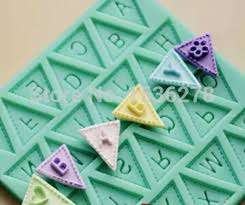 Alphabet flag banner, size of mould 10.5x11cm