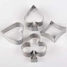 Metal poker set  metal cookie / fondant cutter