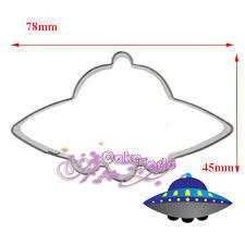 Spaceship cookie cutter metal, 8x4.5cm