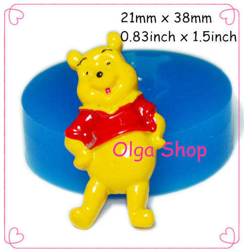 Winnie the fondant Pooh silicone mould, size of mould 4cm