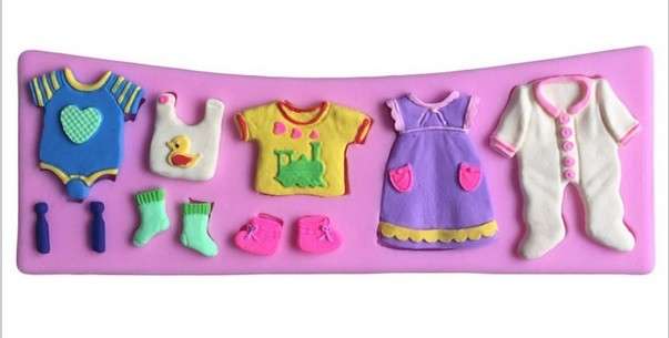 Silicone fondant Washing Line mould. moud size 8x6cm