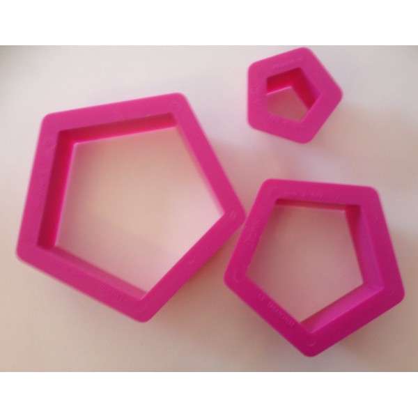 Pentagon shape Plastic cookie cutter, 3piece