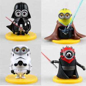 Minions star wars, plastic figurine set perfect to use as cake toppers,picture may differ slightly