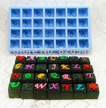 Alphabet blocks silicone mould, for choclate or fondant, size of mould 17x10x3cm