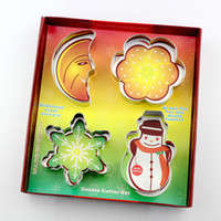Metal cookie cutter, Orange, moon, snowman, snowflake
