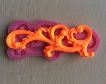 Silicone fondant  mould Flower border mould. size of mould 11.5x4.5cm