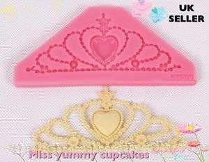 Crown Tiara silicone mould, for  fondant, 10.5x4.5