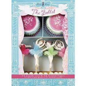 Ballerina caketoppers and cupcake holder set
