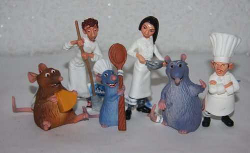 Ratatouille figurines set, use as plastic cake toppers