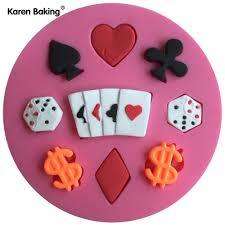 Poker set silicone mould, for choclate or fondant, size of mould 9.5cm