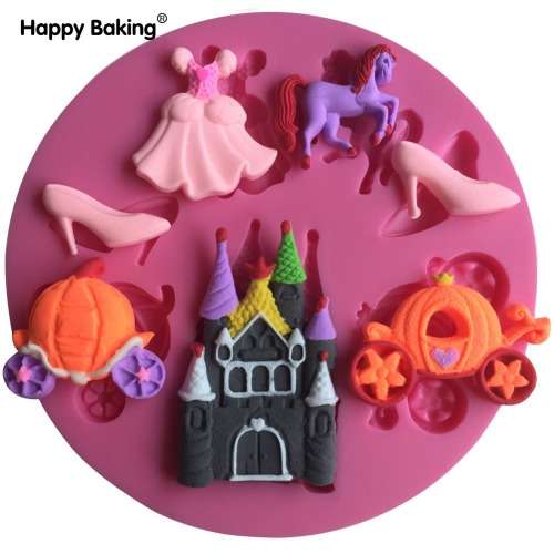 Cinderella set silicone mould, for choclate or fondant, size of mould 9.5cm