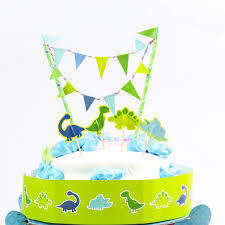 Cake topper bunting banner dino
