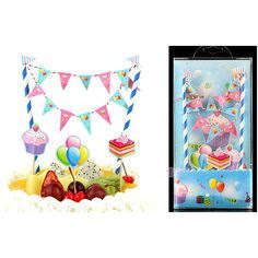 Cake topper bunting banner party mermaid
