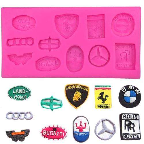 Silicone fondant Mould Car Logos,  size of moulds