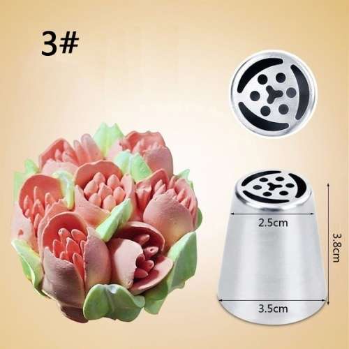 large Russian cake decorating metal nozzle, F